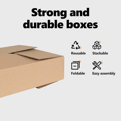 Folding Box 50 pcs Natural 40 x 30 x 10 cm Cardboard