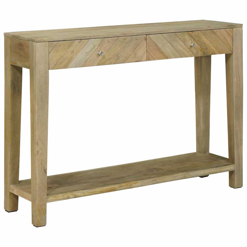 Console Table Natural Grey 110 x 30 x 80 cm Solid Mango Wood