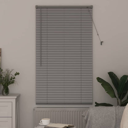 Venetian Blinds Height Adjustable Silver 130 x 80 cm Aluminium