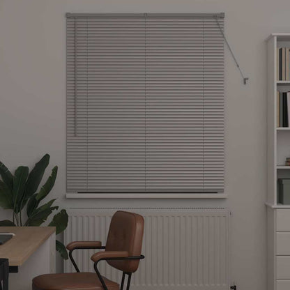Venetian Blinds Height Adjustable Silver 130 x 110 cm Aluminium