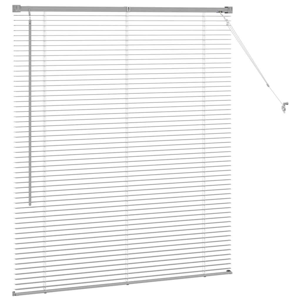 Venetian Blinds Height Adjustable Silver 130 x 110 cm Aluminium