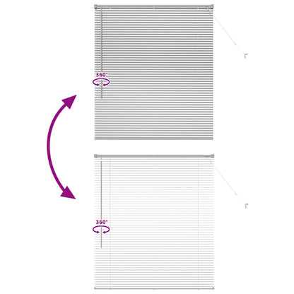 Venetian Blinds Height Adjustable Silver 130 x 115 cm Aluminium