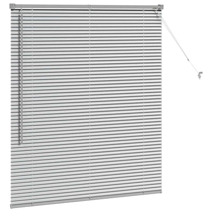 Venetian Blinds Height Adjustable Silver 130 x 120 cm Aluminium