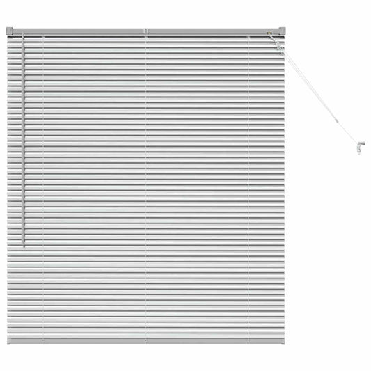 Venetian Blind Silver 130 x 120 cm 25 mm Aluminium
