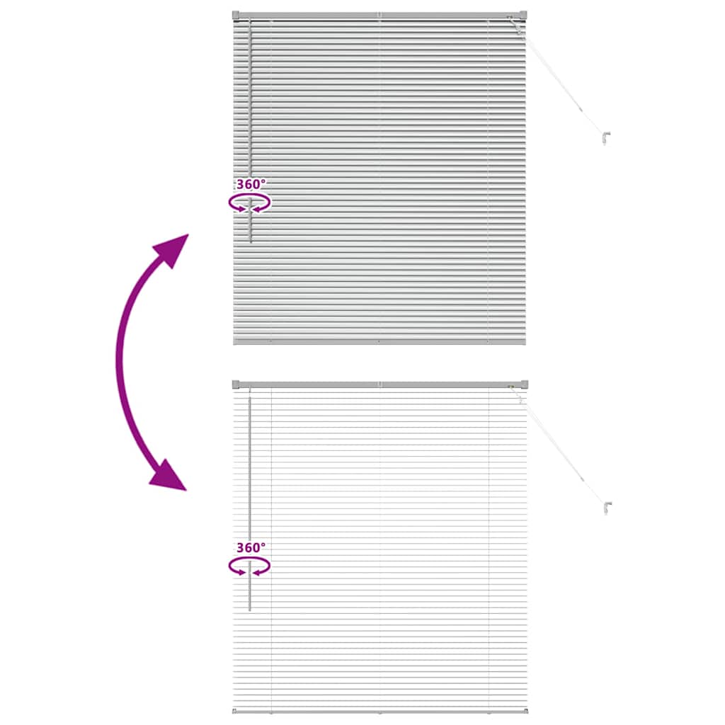 Venetian Blinds Height Adjustable Silver 130 x 120 cm Aluminium