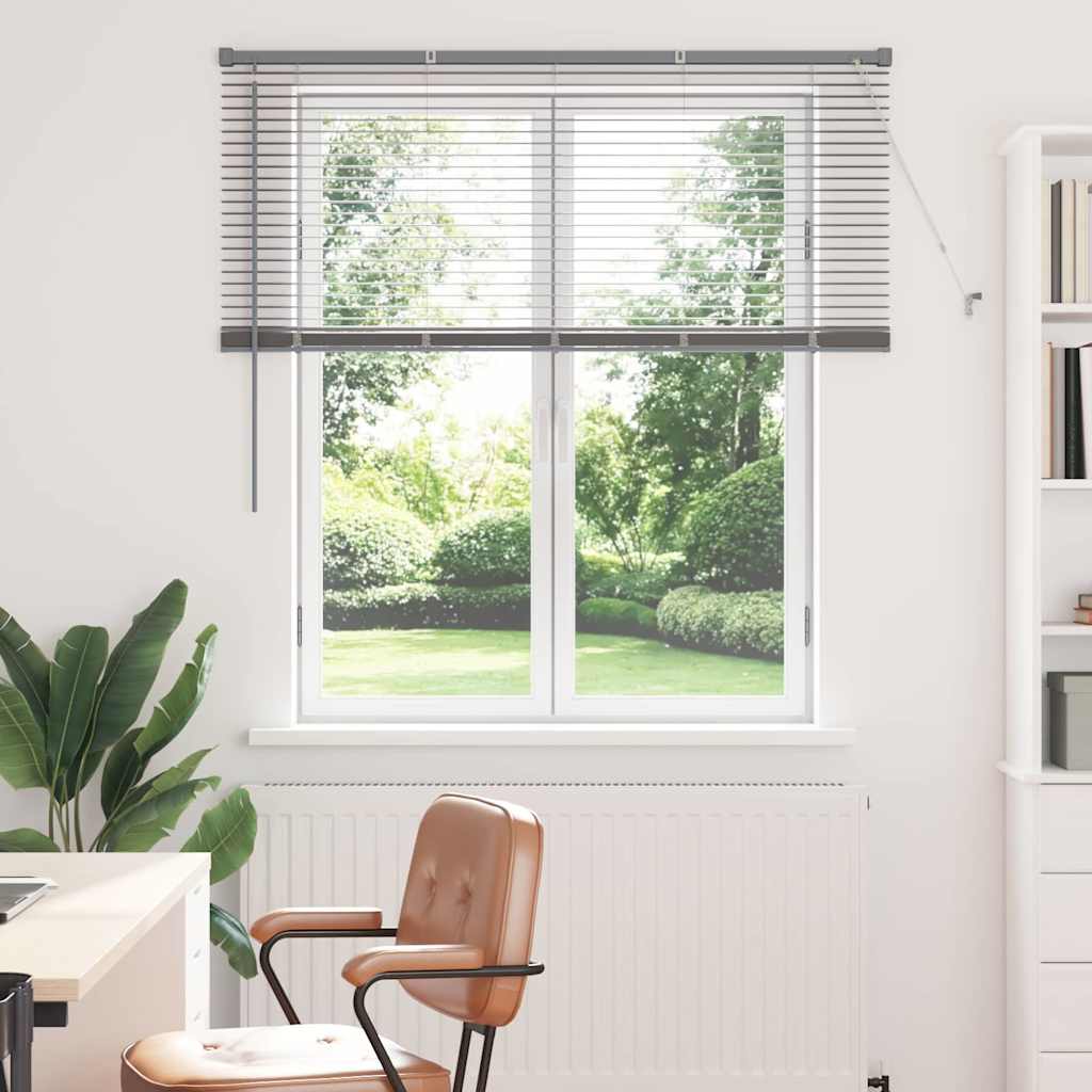 Venetian Blinds Height Adjustable Silver 130 x 125 cm Aluminium