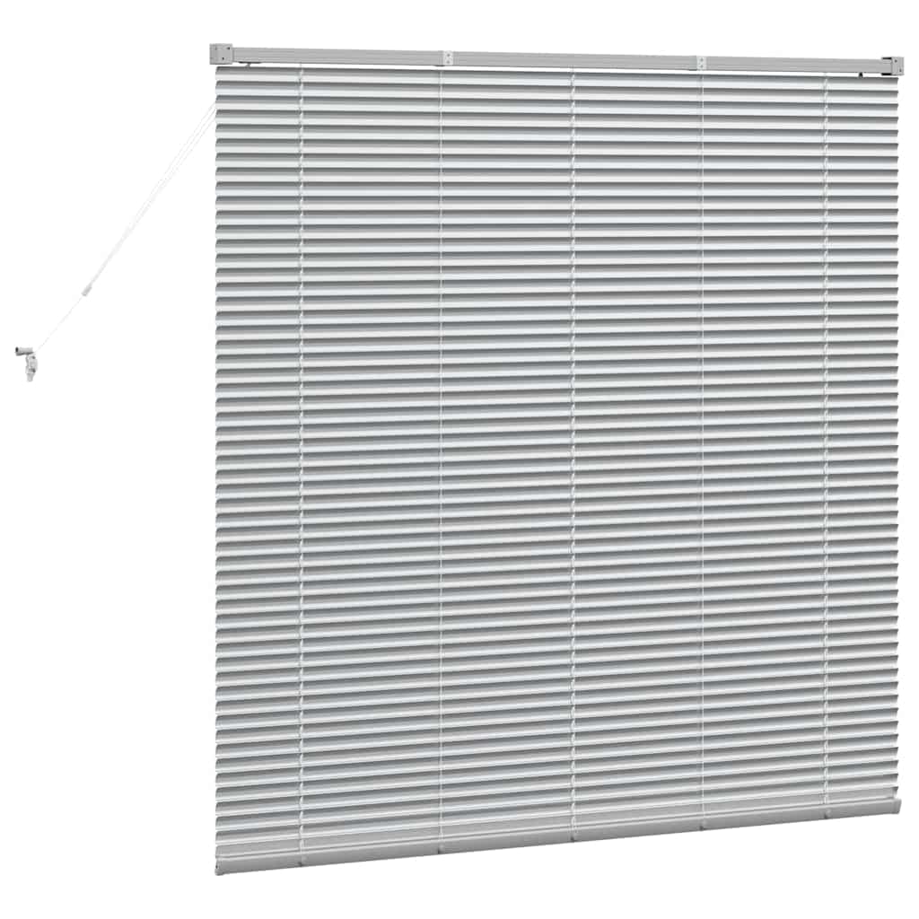 Venetian Blinds Height Adjustable Silver 130 x 125 cm Aluminium