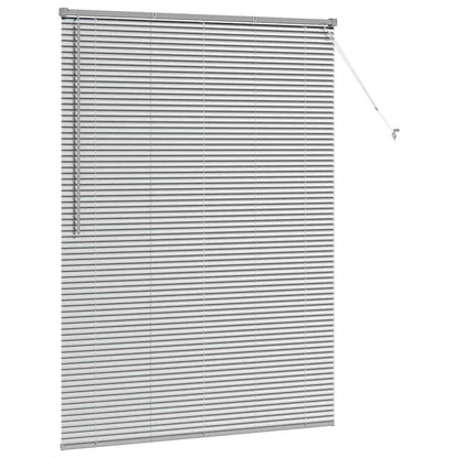 Venetian Blinds Height Adjustable Silver 175 x 130 cm Aluminium