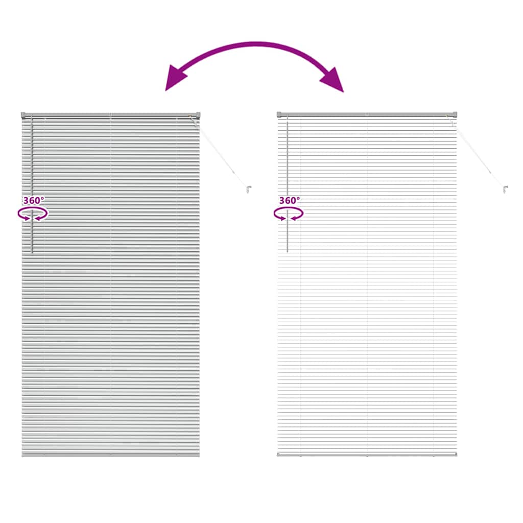 Venetian Blinds Height Adjustable Silver 220 x 120 cm Aluminium