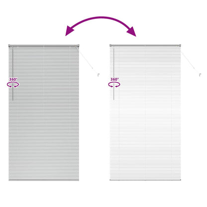 Venetian Blinds Height Adjustable Silver 220 x 120 cm Aluminium
