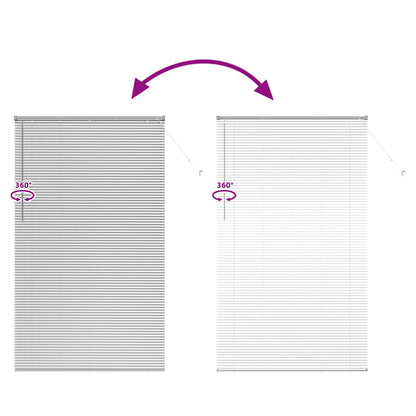 Venetian Blinds Height Adjustable Silver 220 x 135 cm Aluminium