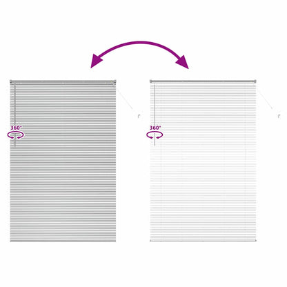 Venetian Blinds Height Adjustable Silver 220 x 140 cm Aluminium