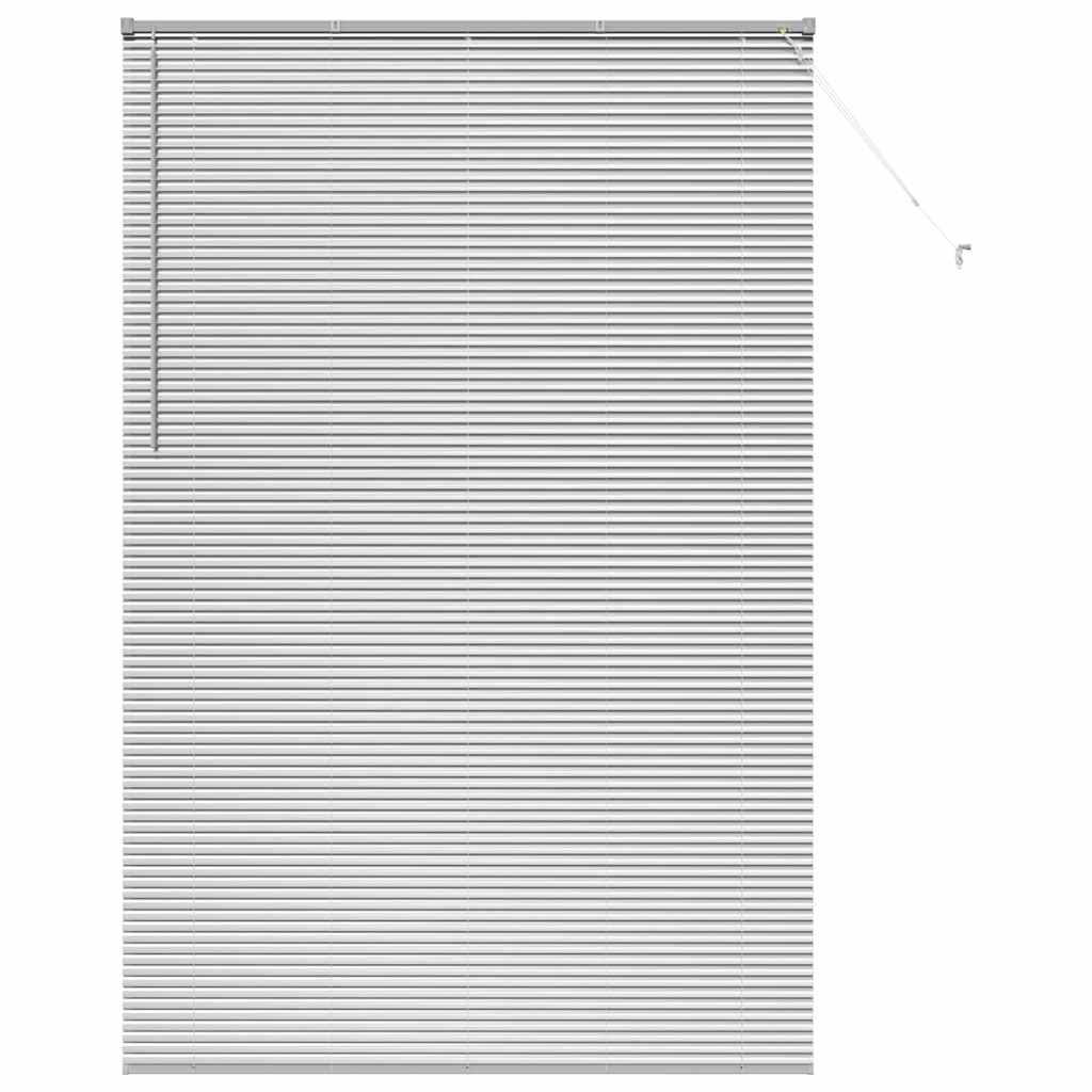 Venetian Blinds Height Adjustable Silver 220 x 145 cm Aluminium