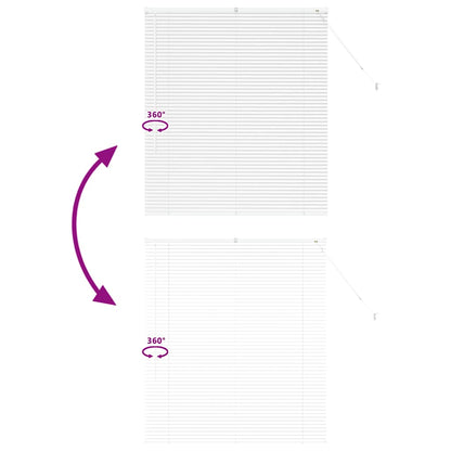 Venetian Blinds Height Adjustable White 130 x 110 cm Aluminium
