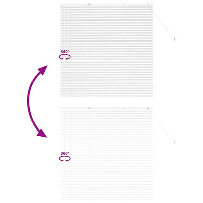 Venetian Blinds Height Adjustable White 130 x 125 cm Aluminium