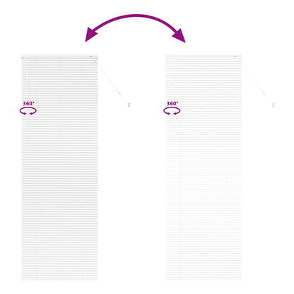 Venetian Blinds Height Adjustable White 220 x 75 cm Aluminium