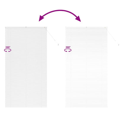 Venetian Blinds Height Adjustable White 220 x 115 cm Aluminium