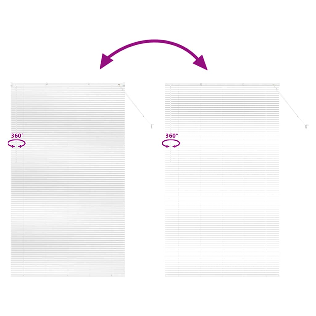 Venetian Blinds Height Adjustable White 220 x 125 cm Aluminium