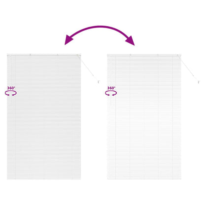 Venetian Blinds Height Adjustable White 220 x 125 cm Aluminium