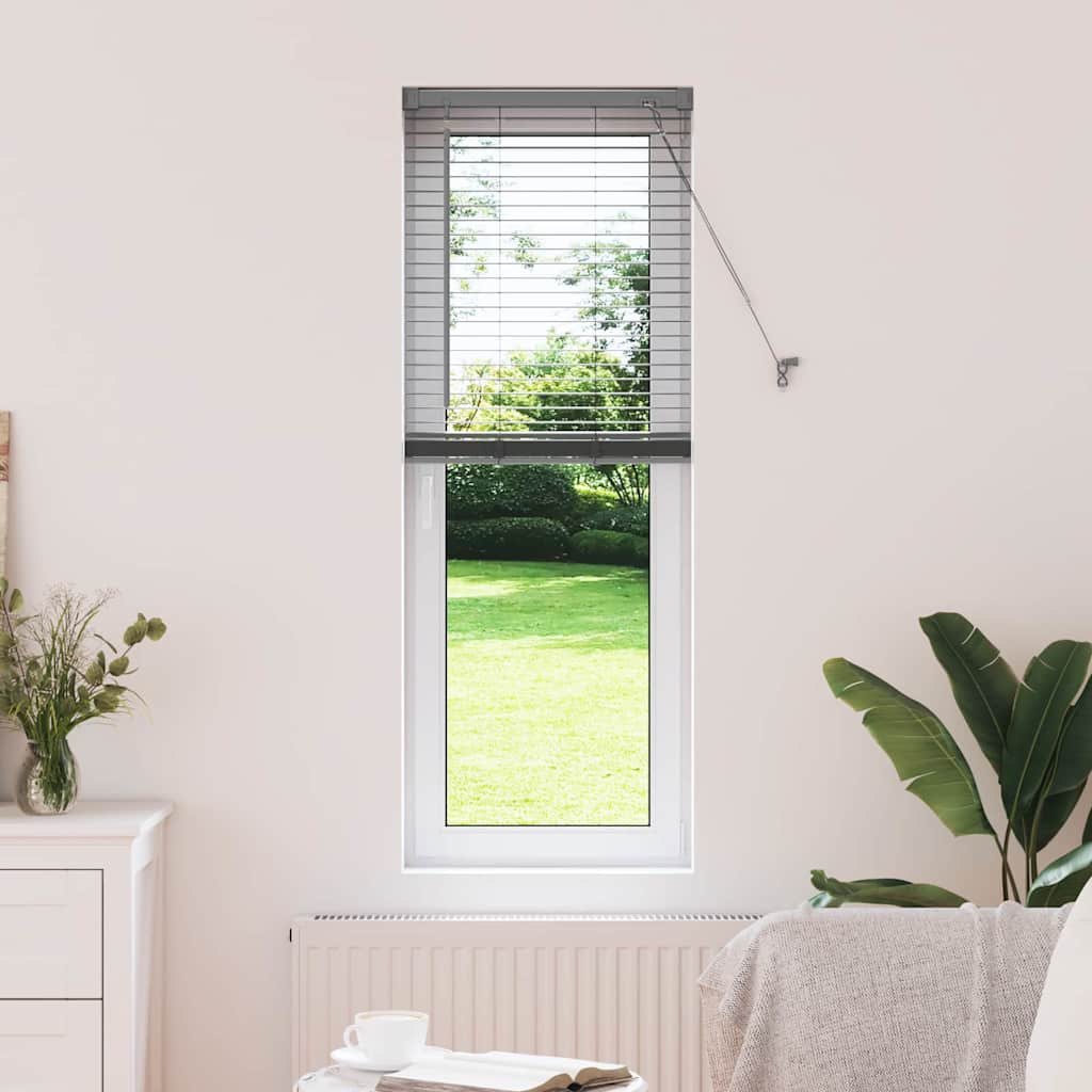 Venetian Blinds Manual Dark Grey 130 x 40 cm Aluminium