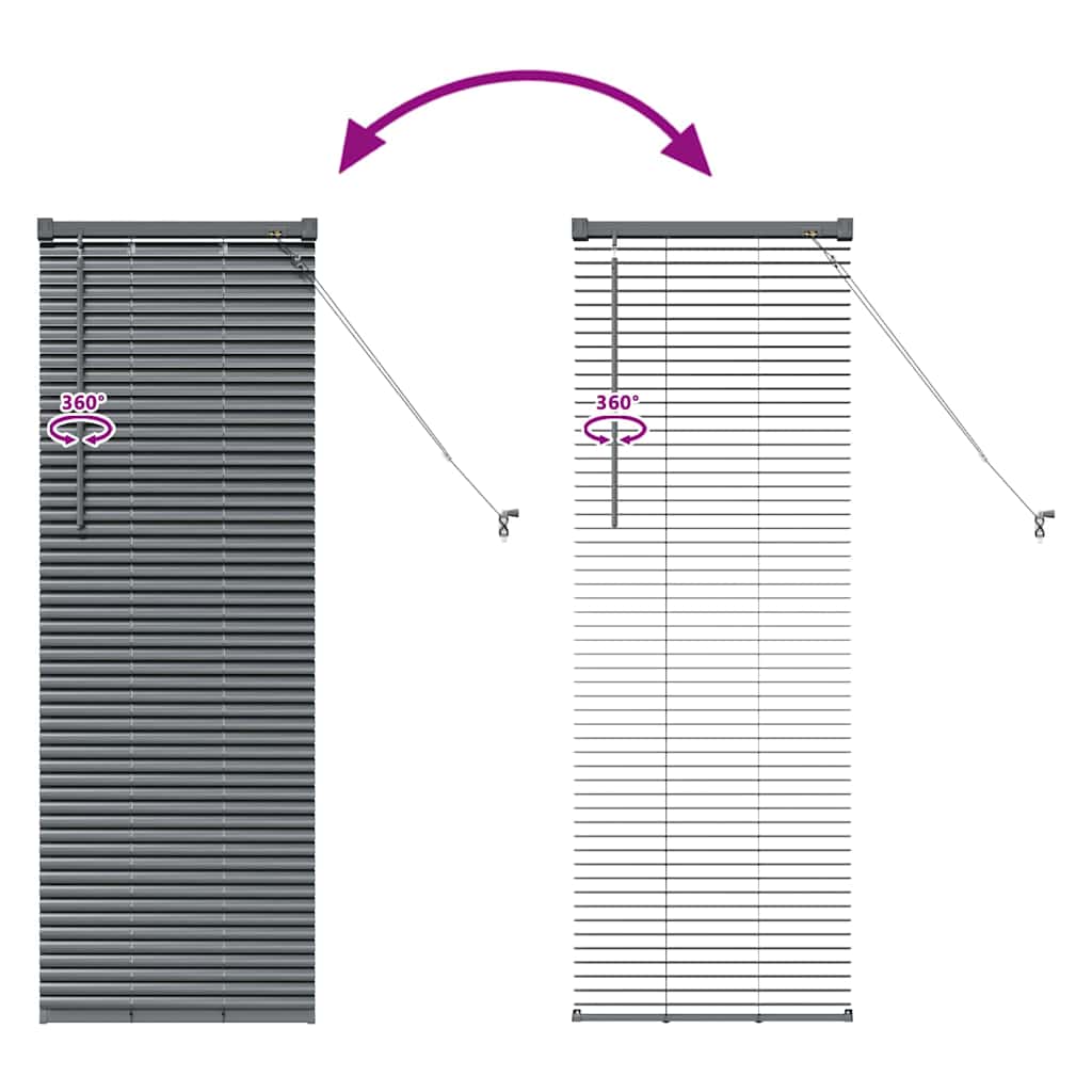 Venetian Blinds Manual Dark Grey 130 x 50 cm Aluminium