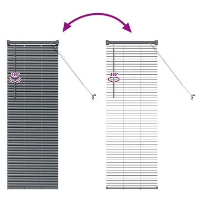 Venetian Blinds Manual Dark Grey 130 x 50 cm Aluminium