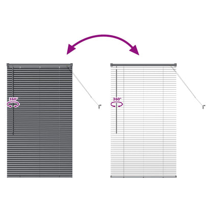 Venetian Blinds Manual Dark Grey 130 x 70 cm Aluminium