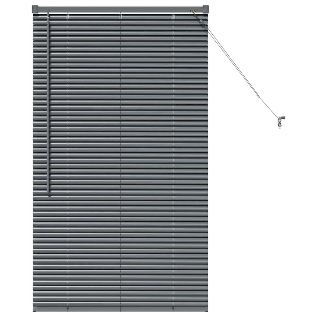 Venetian Blinds Manual Dark Grey 130 x 80 cm Aluminium