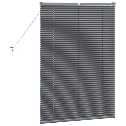 Venetian Blinds Manual Dark Grey 130 x 85 cm Aluminium