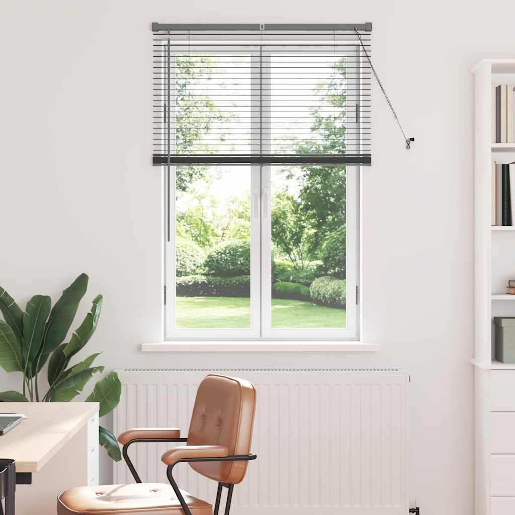 Venetian Blinds Manual Dark Grey 130 x 90 cm Aluminium