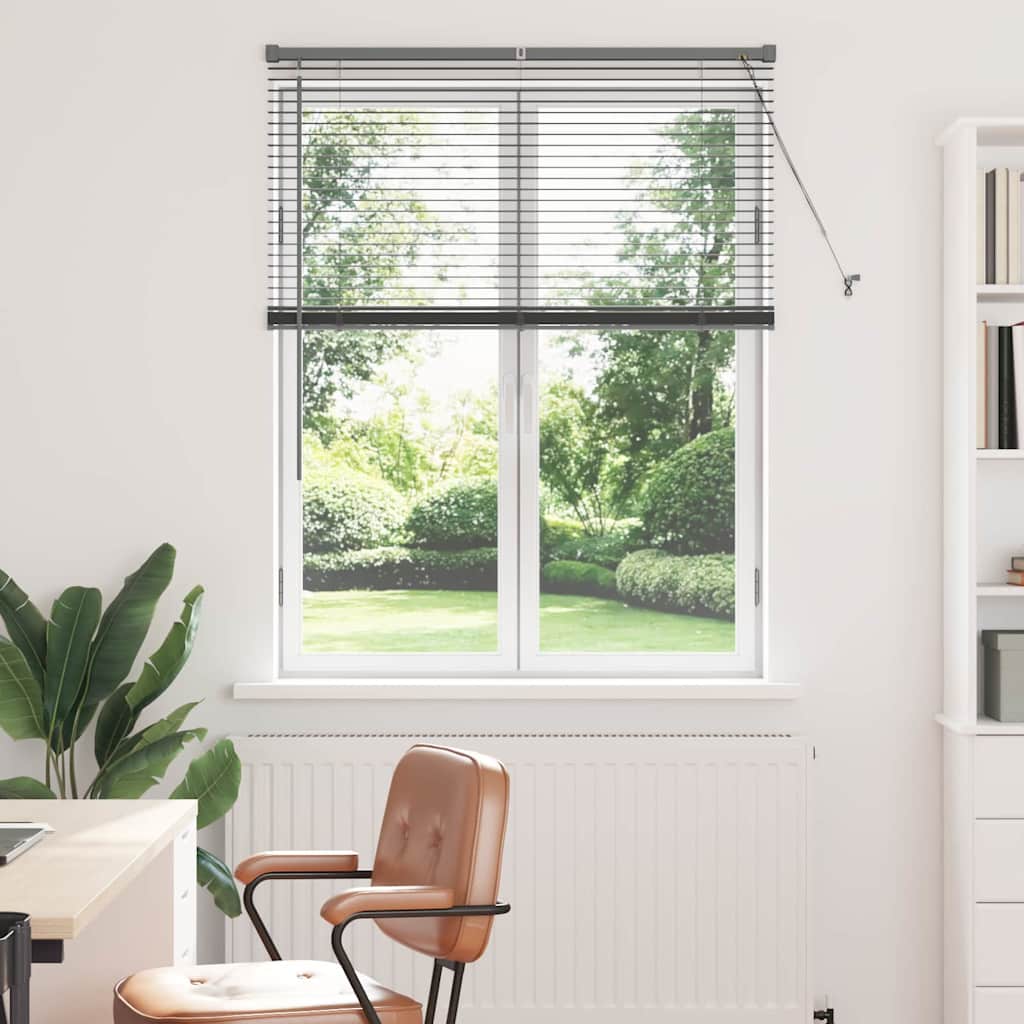 Venetian Blinds Manual Dark Grey 130 x 100 cm Aluminium
