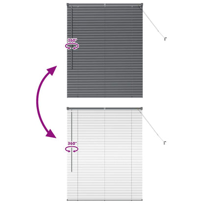 Venetian Blinds Manual Dark Grey 130 x 100 cm Aluminium