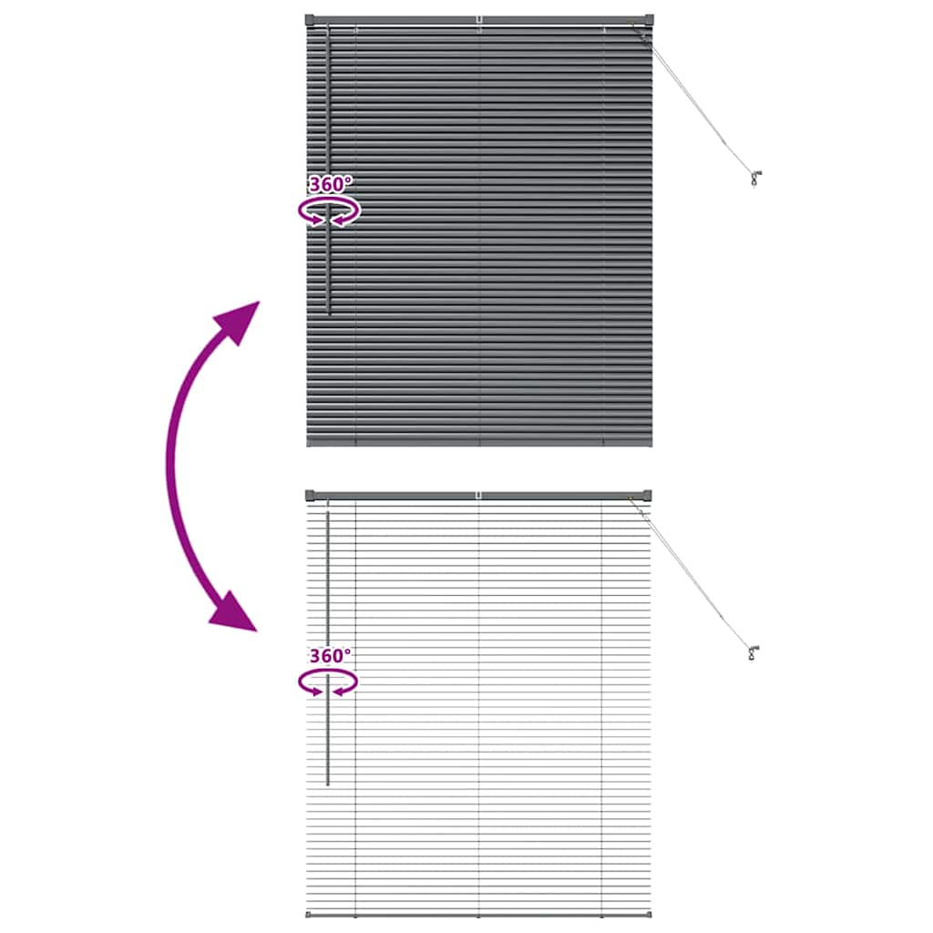 Venetian Blinds Manual Dark Grey 130 x 105 cm Aluminium