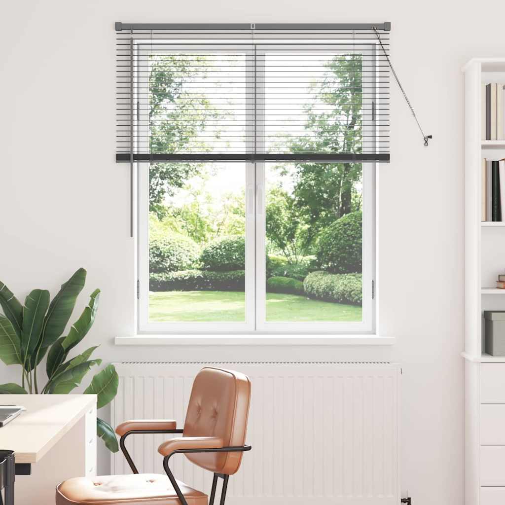 Venetian Blind Dark Grey 130 x 120 cm 25 mm Aluminium