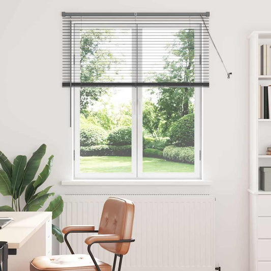 Venetian Blind Dark Grey 130 x 120 cm 25 mm Aluminium
