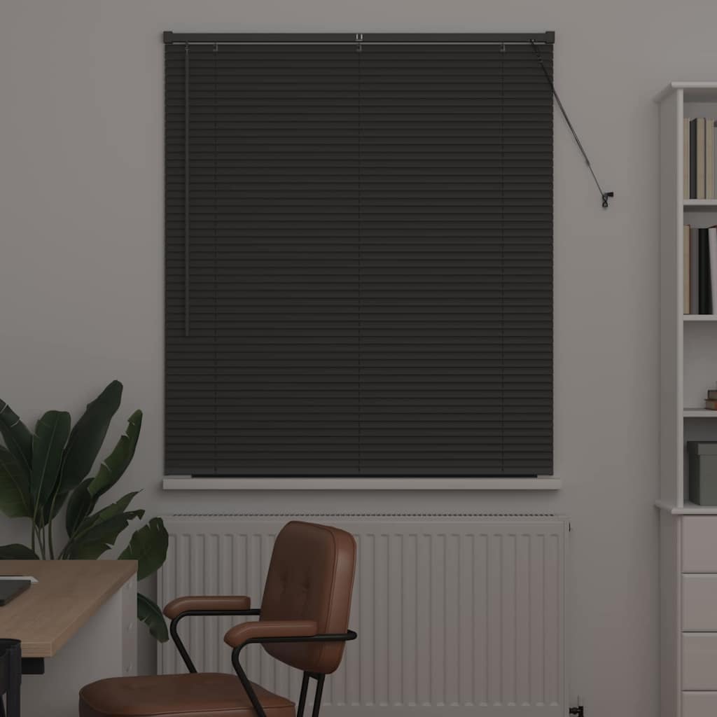 Venetian Blind Dark Grey 130 x 120 cm 25 mm Aluminium