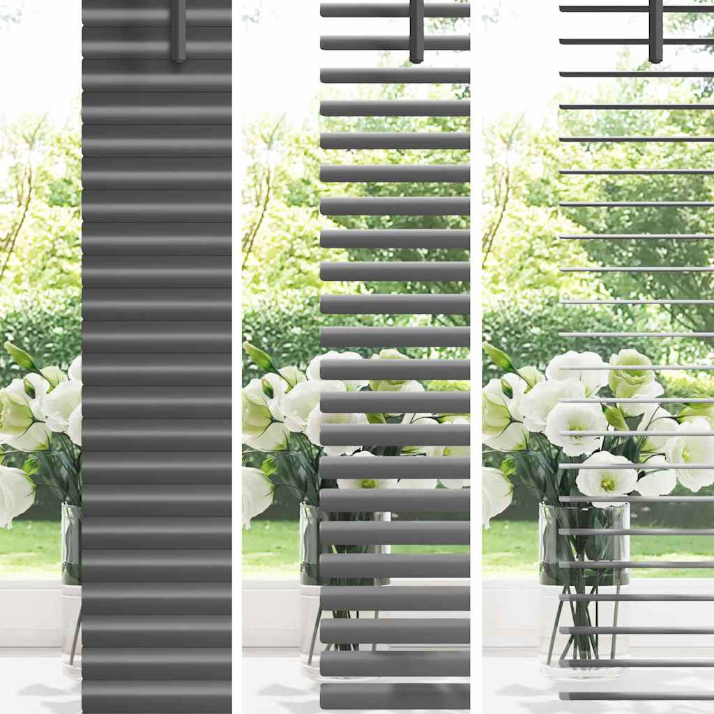Venetian Blind Dark Grey 130 x 120 cm 25 mm Aluminium