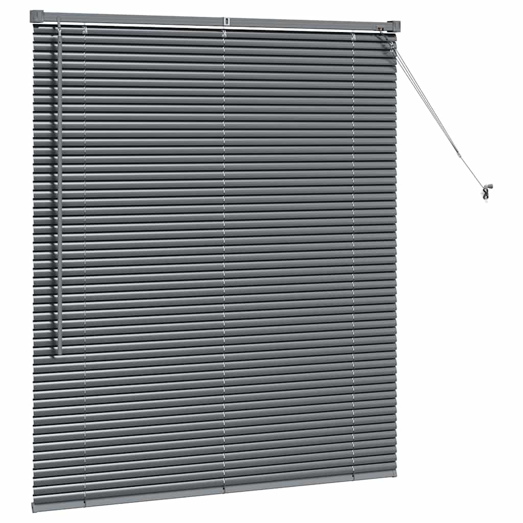 Venetian Blind Dark Grey 130 x 120 cm 25 mm Aluminium