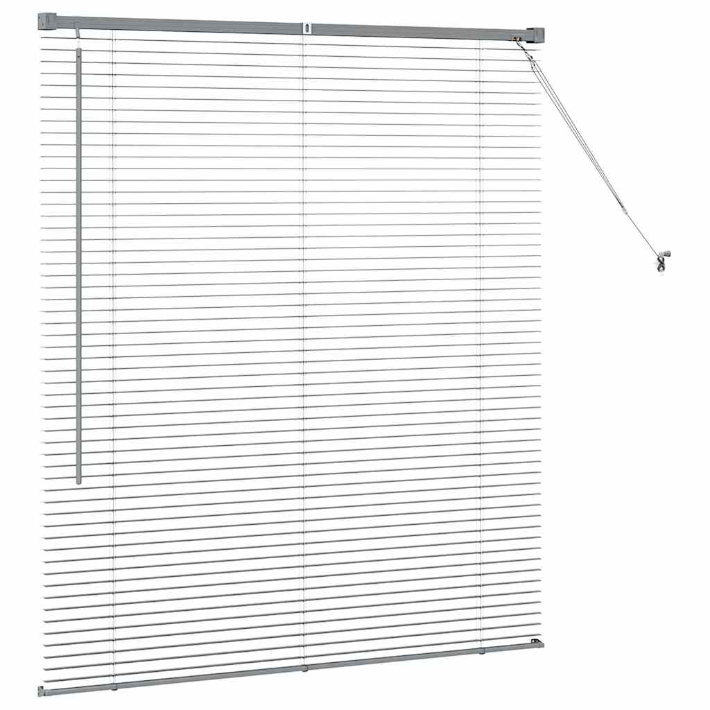 Venetian Blind Dark Grey 130 x 120 cm 25 mm Aluminium
