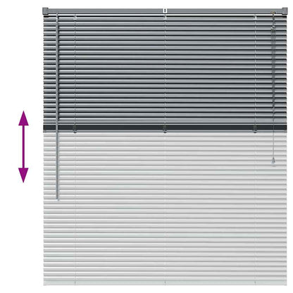 Venetian Blind Dark Grey 130 x 120 cm 25 mm Aluminium
