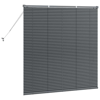 Venetian Blinds Manual Dark Grey 130 x 125 cm Aluminium