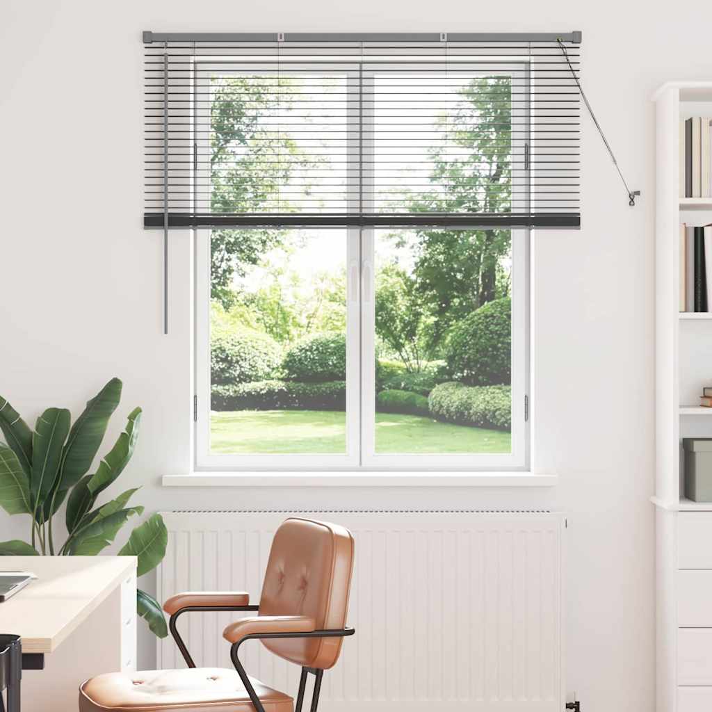 Venetian Blinds Manual Dark Grey 130 x 135 cm Aluminium