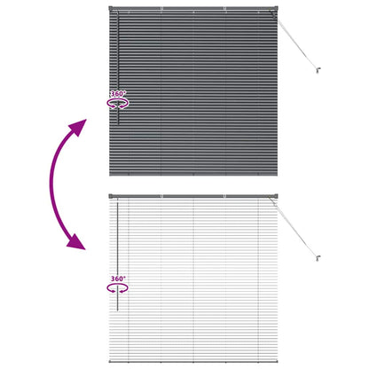 Venetian Blinds Manual Dark Grey 130 x 135 cm Aluminium