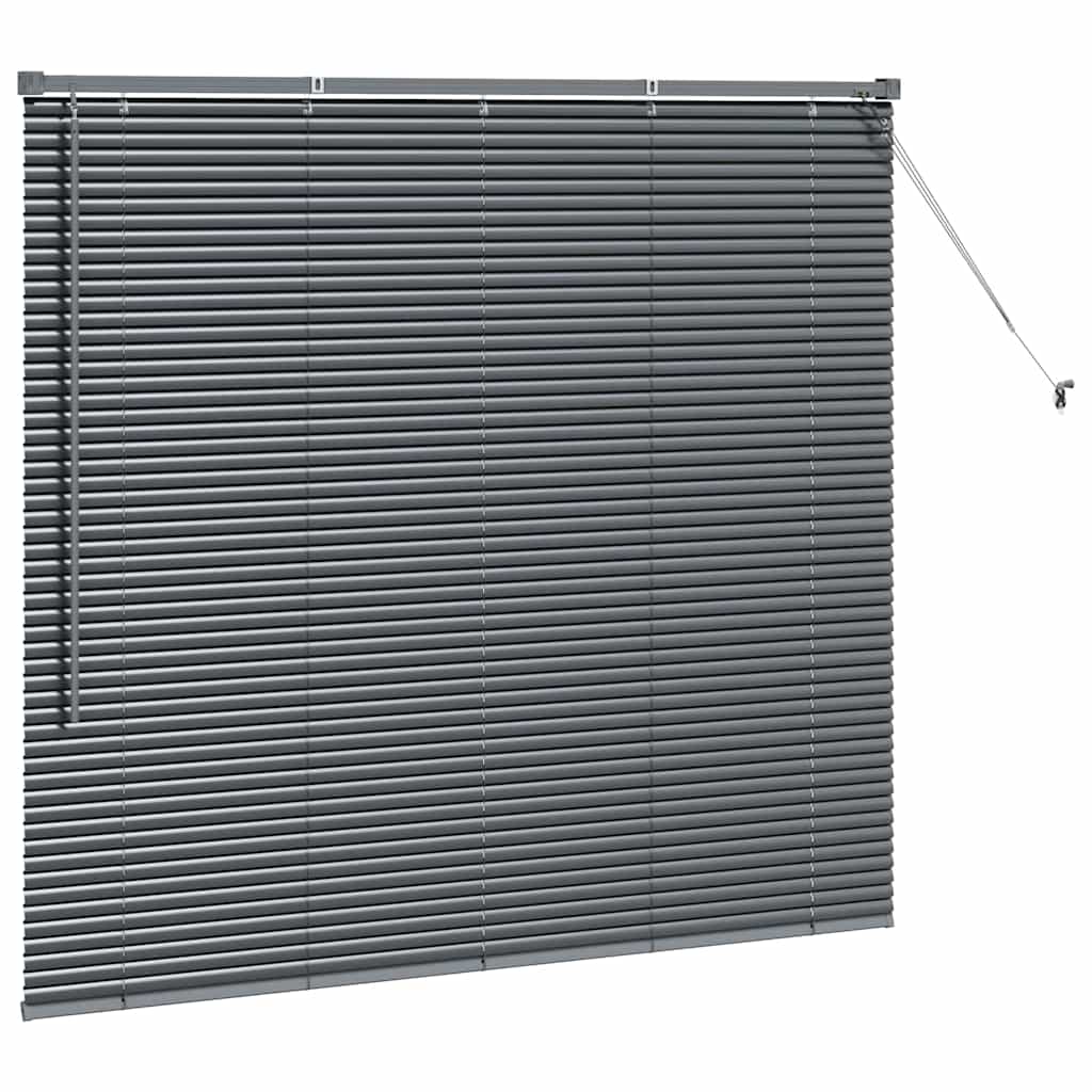 Venetian Blinds Manual Dark Grey 130 x 140 cm Aluminium