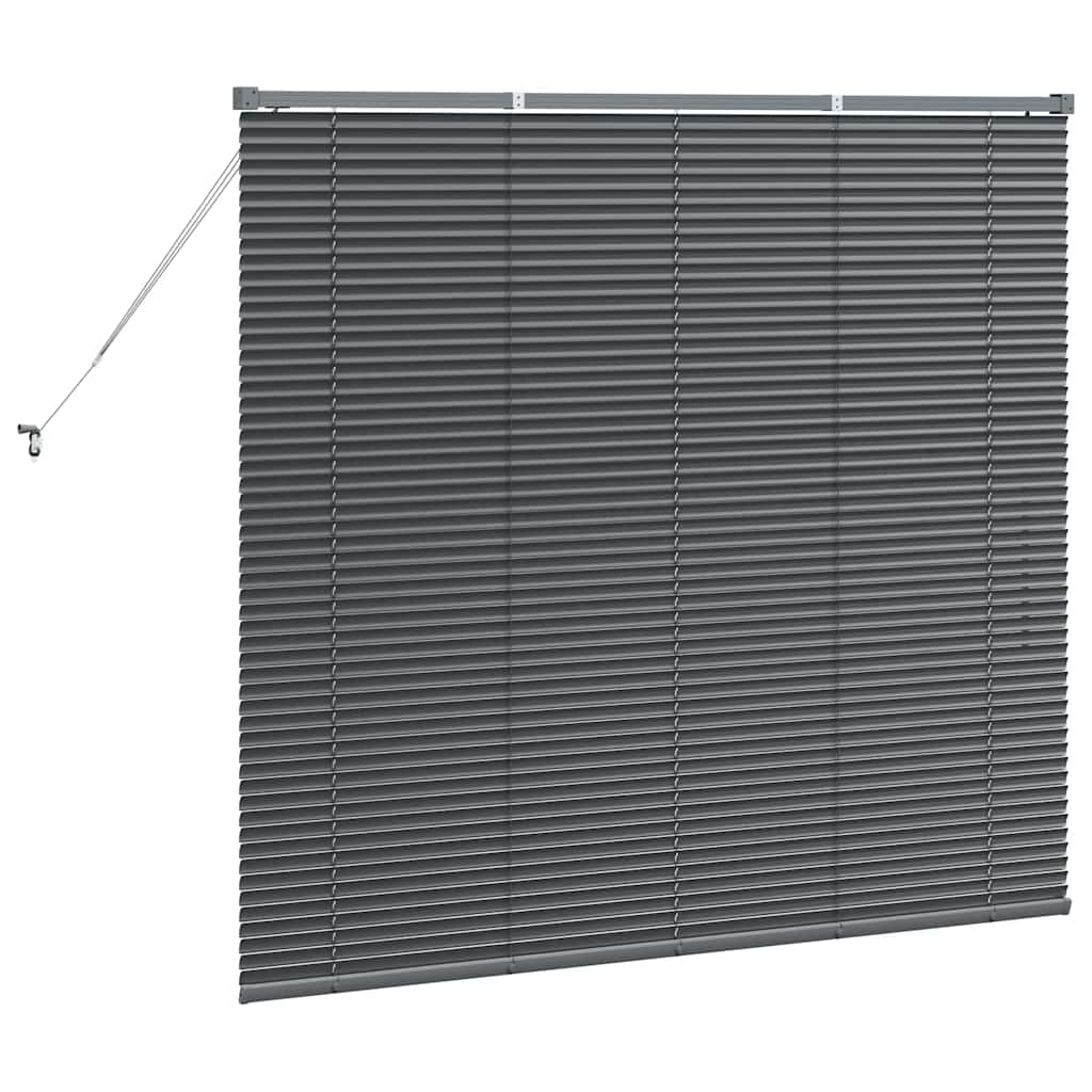 Venetian Blinds Manual Dark Grey 130 x 140 cm Aluminium