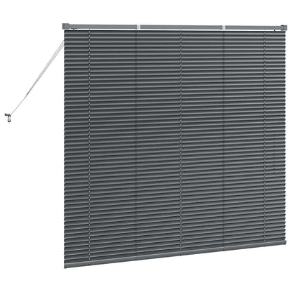 Venetian Blinds Manual Dark Grey 130 x 140 cm Aluminium