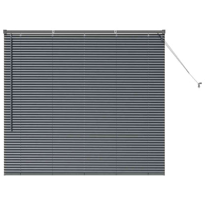 Venetian Blinds Manual Dark Grey 130 x 140 cm Aluminium