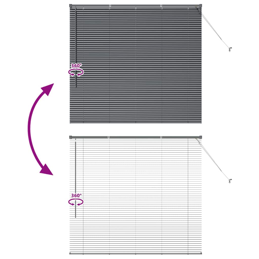 Venetian Blinds Manual Dark Grey 130 x 140 cm Aluminium