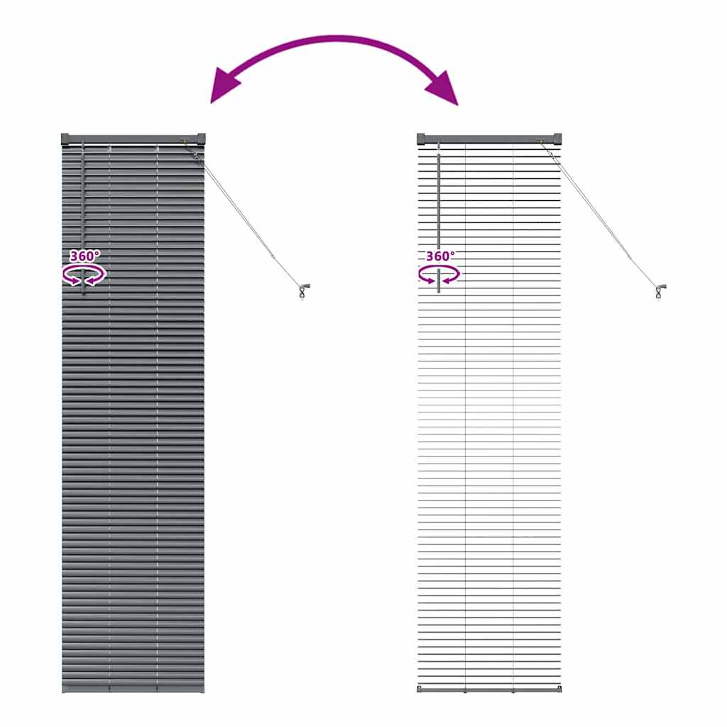 Venetian Blinds Manual Dark Grey 175 x 50 cm Aluminium