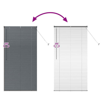 Venetian Blinds Manual Dark Grey 175 x 95 cm Aluminium
